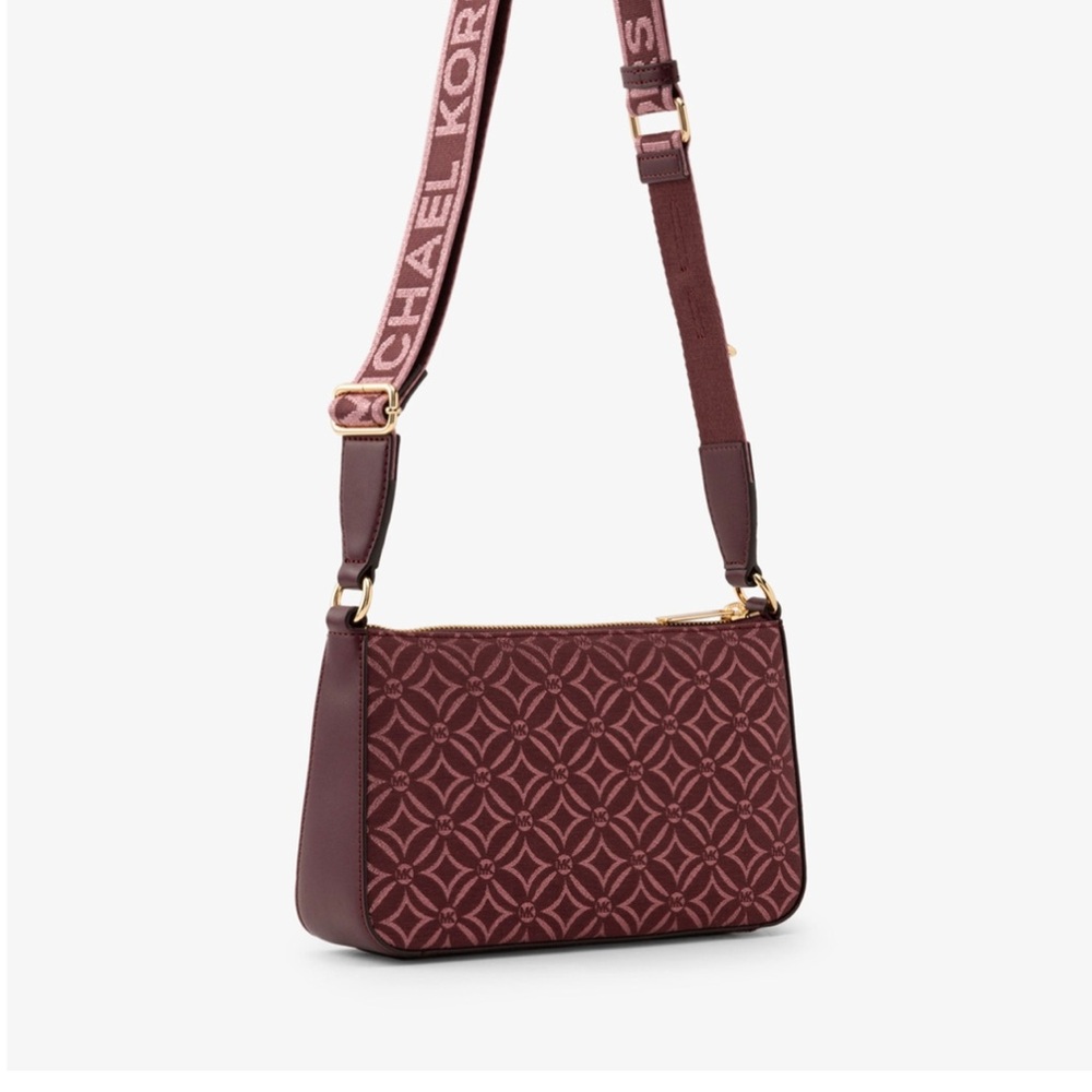 MICHAEL KORS Jet Set Travel Small Logo Jacquard Crossbody With Tech Attach NWT - Picture 11 of 16